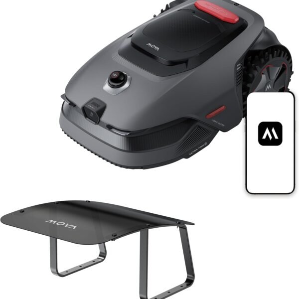 MOVA LiDAX Ultra 1000 Robot Lawn Mower Wire Free with Garage for 1/4 Acre, RTK-Free+360° 3D LiDAR+AI Vision Mapping, Zero-Edge Cutting, Cutting Height 1.2"-3.9", 45% Slope, 150 Managed Zones Dual Maps