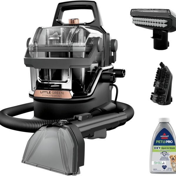 BISSELL Little Green HydroSteam Multi-Purpose Portable Carpet and Upholstery Cleaner, Car and Auto Detailer, 3618