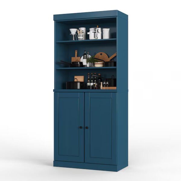 32-in W Solid Wood Tall Open Raised Panel Modular Kitchen Pantry Cabinet