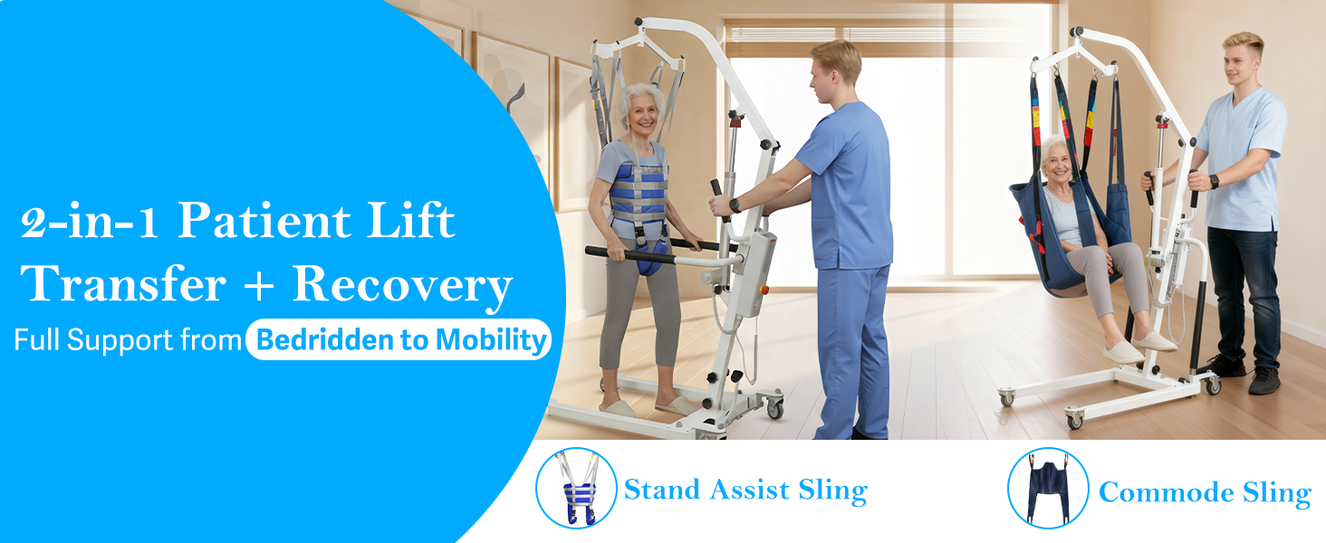 Electric Patient Lift with Stand Assist Function