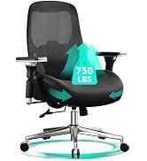 750lbs Big and Tall Office Chair with Wide Thick Seat Cushion for Heavy People Ergonomic Computer...