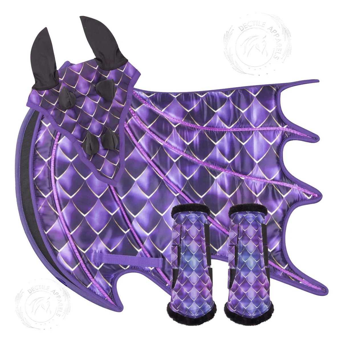 Purple & Gold Dragon Saddle Pad USA