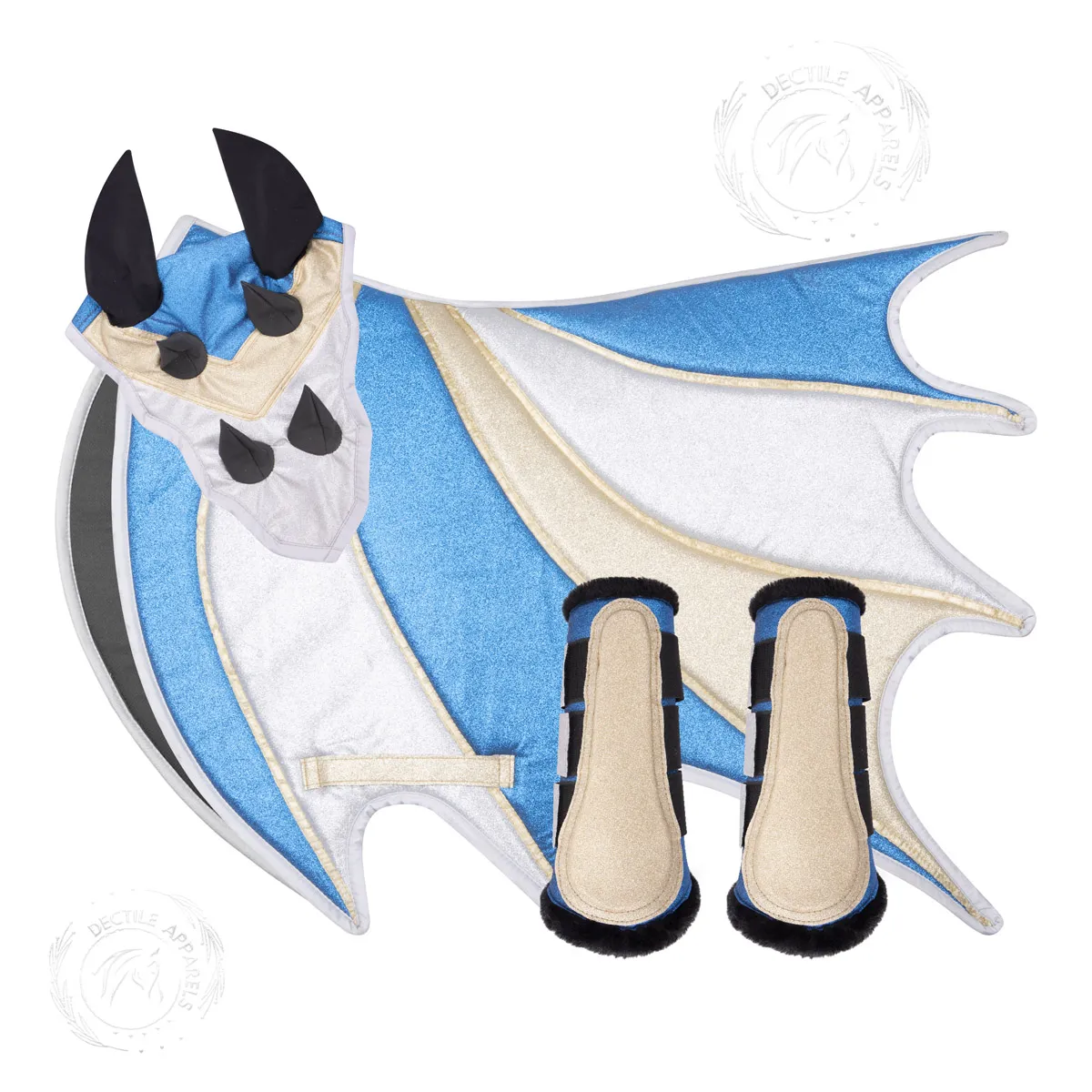 Blue & Gold Dragon Saddle Pad USA